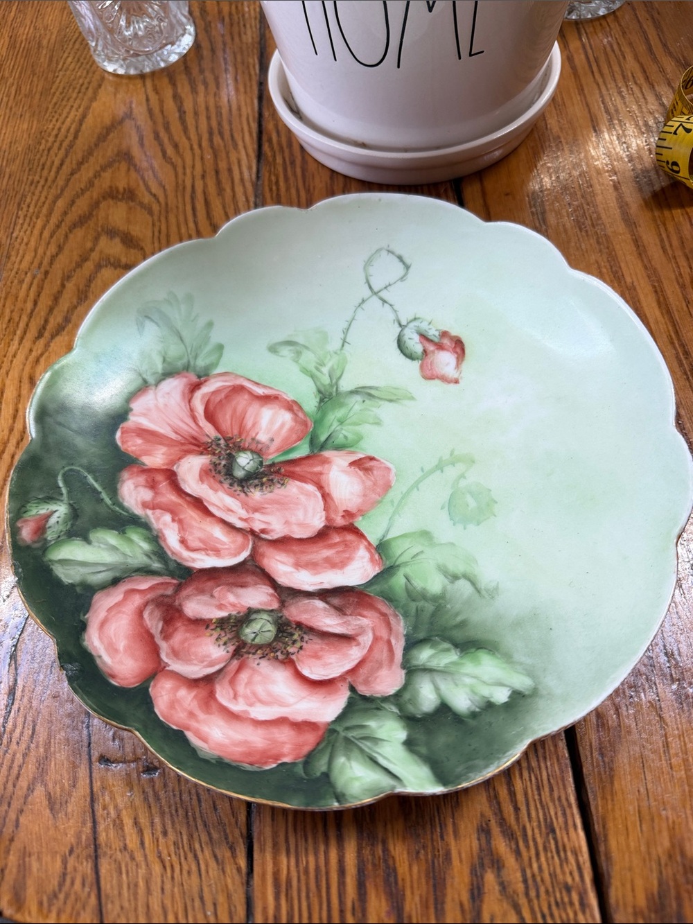 Antique hand painted Limoges France 9” plate. Signed by Artist. AS IS! Chips.